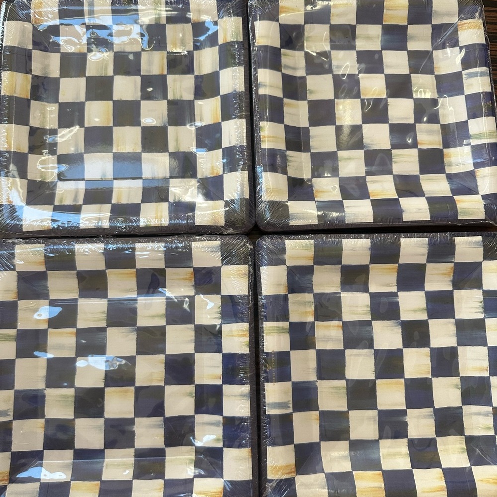 MacKenzie-Childs Royal Check Paper Plates